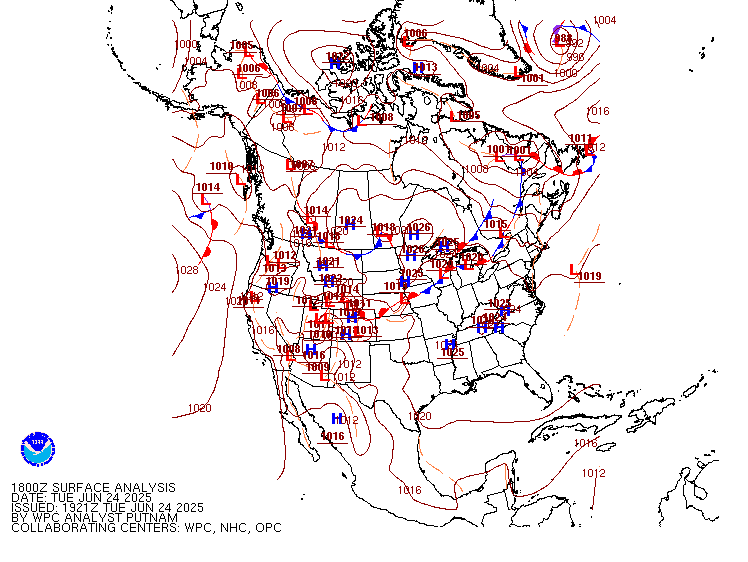 Fronts and Pressure Analysis (Full Disk)